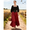 image:imageBEAUTELICATE Peasant Blouse Cotton Renaissance Faire Top Victorian Off ShoulderBlack