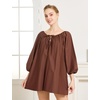 image:imageBEAUTELICATE Peasant Blouse Cotton Renaissance Faire Top Victorian Off ShoulderBrown