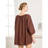 image:imageBEAUTELICATE Peasant Blouse Cotton Renaissance Faire Top Victorian Off ShoulderBrown