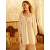 image:imageBEAUTELICATE Peasant Blouse Cotton Renaissance Faire Top Victorian Off ShoulderIvory