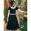 image:imageBEAUTELICATE Renaissance Shirt White Crop Tops for Women Puff Sleeve Blouse for Women Decorative ButtonBlack