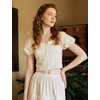 image:imageBEAUTELICATE Renaissance Shirt White Crop Tops for Women Puff Sleeve Blouse for Women Decorative ButtonWhite