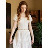 image:imageBEAUTELICATE Renaissance Shirt White Crop Tops for Women Puff Sleeve Blouse for Women Decorative ButtonWhite