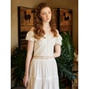 image:imageBEAUTELICATE Renaissance Shirt White Crop Tops for Women Puff Sleeve Blouse for Women Decorative ButtonWhite