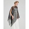 image:imageBEAUTELICATE Sheer Bridal Shawl for Wedding Dress 3 Multiways Shawl Bridesmaids Capelet ScarfBlack