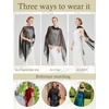image:imageBEAUTELICATE Sheer Bridal Shawl for Wedding Dress 3 Multiways Shawl Bridesmaids Capelet ScarfBlack