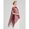 image:imageBEAUTELICATE Sheer Bridal Shawl for Wedding Dress 3 Multiways Shawl Bridesmaids Capelet ScarfBurgundy