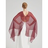 image:imageBEAUTELICATE Sheer Bridal Shawl for Wedding Dress 3 Multiways Shawl Bridesmaids Capelet ScarfBurgundy