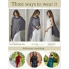 image:imageBEAUTELICATE Sheer Bridal Shawl for Wedding Dress 3 Multiways Shawl Bridesmaids Capelet ScarfDark Grey
