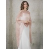 image:imageBEAUTELICATE Sheer Bridal Shawl for Wedding Dress 3 Multiways Shawl Bridesmaids Capelet ScarfDusty Pink