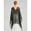 image:imageBEAUTELICATE Sheer Bridal Shawl for Wedding Dress 3 Multiways Shawl Bridesmaids Capelet ScarfMoss Green