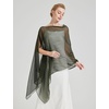 image:imageBEAUTELICATE Sheer Bridal Shawl for Wedding Dress 3 Multiways Shawl Bridesmaids Capelet ScarfMoss Green