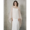 image:imageBEAUTELICATE Sheer Bridal Shawl for Wedding Dress 3 Multiways Shawl Bridesmaids Capelet ScarfNude