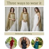 image:imageBEAUTELICATE Sheer Bridal Shawl for Wedding Dress 3 Multiways Shawl Bridesmaids Capelet ScarfOlive Green