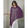 image:imageBEAUTELICATE Sheer Bridal Shawl for Wedding Dress 3 Multiways Shawl Bridesmaids Capelet ScarfPlum