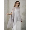 image:imageBEAUTELICATE Sheer Bridal Shawl for Wedding Dress 3 Multiways Shawl Bridesmaids Capelet ScarfSilver Grey
