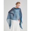 image:imageBEAUTELICATE Sheer Bridal Shawl for Wedding Dress 3 Multiways Shawl Bridesmaids Capelet ScarfTeal Blue
