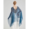 image:imageBEAUTELICATE Sheer Bridal Shawl for Wedding Dress 3 Multiways Shawl Bridesmaids Capelet ScarfTeal Blue