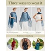 image:imageBEAUTELICATE Sheer Bridal Shawl for Wedding Dress 3 Multiways Shawl Bridesmaids Capelet ScarfTeal Blue