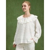 image:imageBEAUTELICATE Victorian Blouse 100 Cotton Ruffled Collar Bell Sleeves Cottagecore Shirt