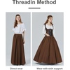 image:imageBEAUTELICATE Victorian Dress Renaissance Skirt Gypsy Long Maxi Medieval Skirt Aline Full LengthBrown
