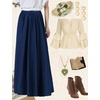 image:imageBEAUTELICATE Victorian Dress Renaissance Skirt Gypsy Long Maxi Medieval Skirt Aline Full LengthNavy Blue
