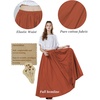 image:imageBEAUTELICATE Victorian Dress Renaissance Skirt Gypsy Long Maxi Medieval Skirt Aline Full LengthOrange