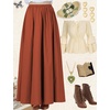 image:imageBEAUTELICATE Victorian Dress Renaissance Skirt Gypsy Long Maxi Medieval Skirt Aline Full LengthOrange