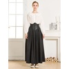 image:imageBEAUTELICATE Victorian Medieval Skirt 2 Pockets Elastic Waist Peach Skin Fabric anklelengthBlack
