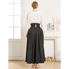 image:imageBEAUTELICATE Victorian Medieval Skirt 2 Pockets Elastic Waist Peach Skin Fabric anklelengthBlack