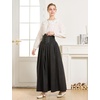 image:imageBEAUTELICATE Victorian Medieval Skirt 2 Pockets Elastic Waist Peach Skin Fabric anklelengthBlack