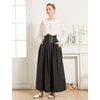 image:imageBEAUTELICATE Victorian Medieval Skirt 2 Pockets Elastic Waist Peach Skin Fabric anklelengthBlack