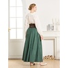 image:imageBEAUTELICATE Victorian Medieval Skirt 2 Pockets Elastic Waist Peach Skin Fabric anklelengthForest Green