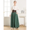 image:imageBEAUTELICATE Victorian Medieval Skirt 2 Pockets Elastic Waist Peach Skin Fabric anklelengthForest Green
