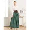 image:imageBEAUTELICATE Victorian Medieval Skirt 2 Pockets Elastic Waist Peach Skin Fabric anklelengthForest Green