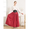 image:imageBEAUTELICATE Victorian Medieval Skirt 2 Pockets Elastic Waist Peach Skin Fabric anklelengthMaroon