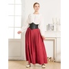 image:imageBEAUTELICATE Victorian Medieval Skirt 2 Pockets Elastic Waist Peach Skin Fabric anklelengthMaroon