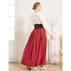 image:imageBEAUTELICATE Victorian Medieval Skirt 2 Pockets Elastic Waist Peach Skin Fabric anklelengthMaroon