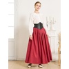 image:imageBEAUTELICATE Victorian Medieval Skirt 2 Pockets Elastic Waist Peach Skin Fabric anklelengthMaroon