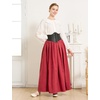 image:imageBEAUTELICATE Victorian Medieval Skirt 2 Pockets Elastic Waist Peach Skin Fabric anklelengthMaroon
