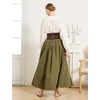 image:imageBEAUTELICATE Victorian Medieval Skirt 2 Pockets Elastic Waist Peach Skin Fabric anklelengthOlive Green