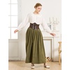 image:imageBEAUTELICATE Victorian Medieval Skirt 2 Pockets Elastic Waist Peach Skin Fabric anklelengthOlive Green