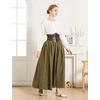 image:imageBEAUTELICATE Victorian Medieval Skirt 2 Pockets Elastic Waist Peach Skin Fabric anklelengthOlive Green