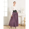 image:imageBEAUTELICATE Victorian Medieval Skirt 2 Pockets Elastic Waist Peach Skin Fabric anklelengthPastel Purple