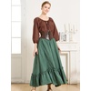 image:imageBEAUTELICATE Victorian Medieval Skirt Renaissance Costume Women Skirt with PocketsForest Green