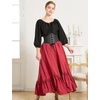 image:imageBEAUTELICATE Victorian Medieval Skirt Renaissance Costume Women Skirt with PocketsMaroon