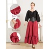 image:imageBEAUTELICATE Victorian Medieval Skirt Renaissance Costume Women Skirt with PocketsMaroon