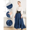 image:imageBEAUTELICATE Victorian Medieval Skirt Renaissance Costume Women Skirt with PocketsNavy Blue