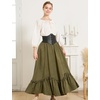 image:imageBEAUTELICATE Victorian Medieval Skirt Renaissance Costume Women Skirt with PocketsOlive Green