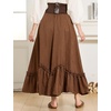image:imageBEAUTELICATE Victorian Medieval Skirt Renaissance Costume Women Skirt with PocketsVintage Brown